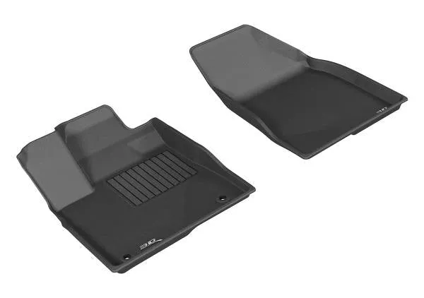 3D MAXpider Floor Mats Toyota Highlander (14-19) All-Weather Kagu Series Black - Front / Second / Third Row