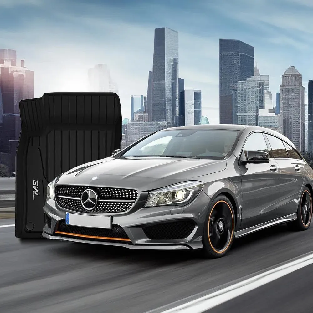 3W Mercedes-Benz CLA 2014-2019 Custom Floor Mats TPE Material & All-Weather Protection