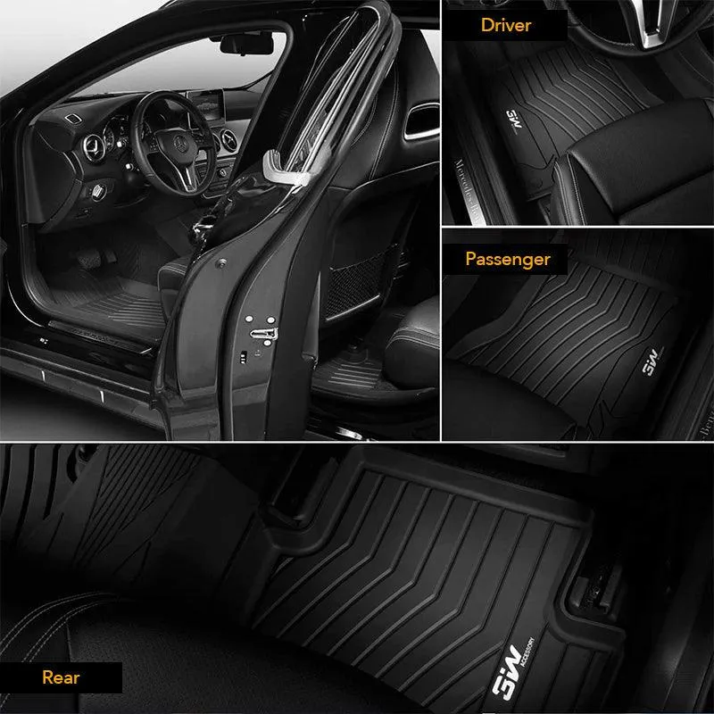 3W Mercedes-Benz CLA 2014-2019 Custom Floor Mats TPE Material & All-Weather Protection