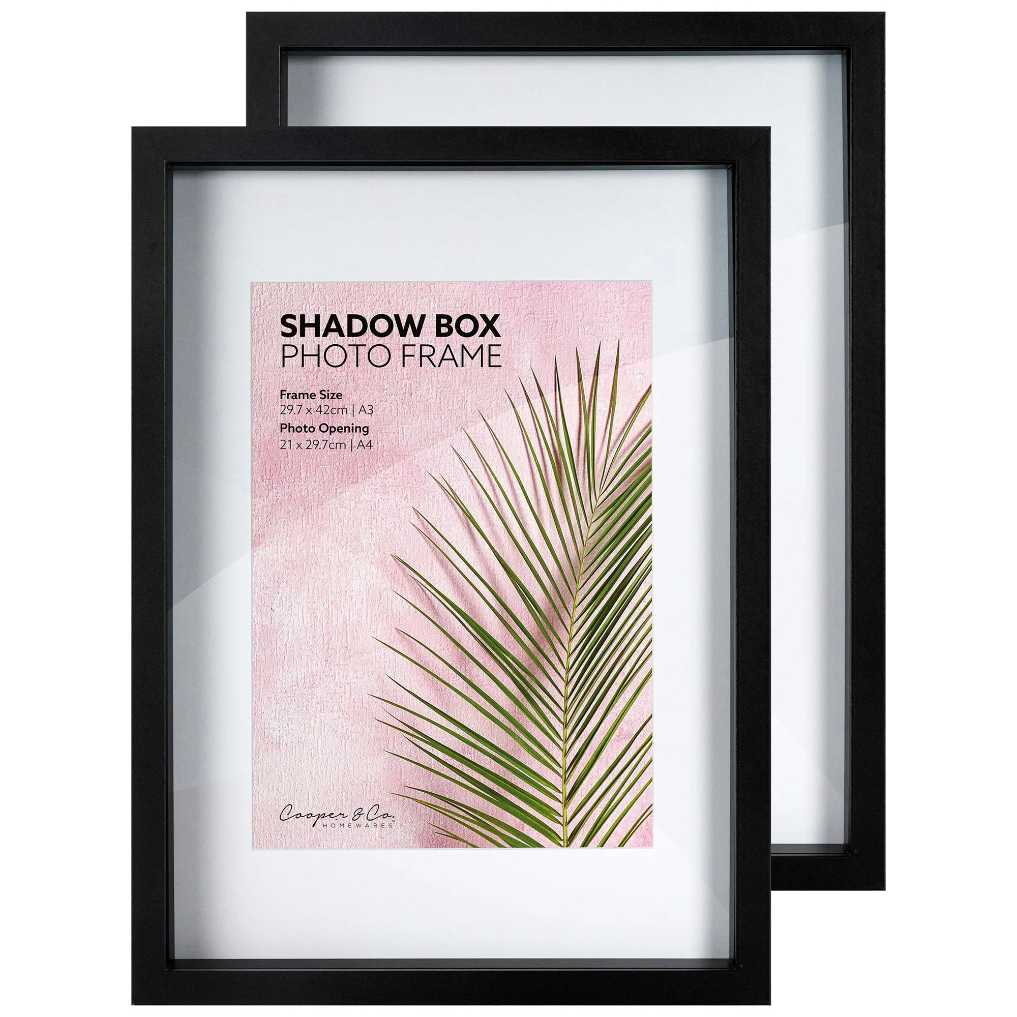 A4 Wooden Shadow Box Photo Frames (Set of 2)