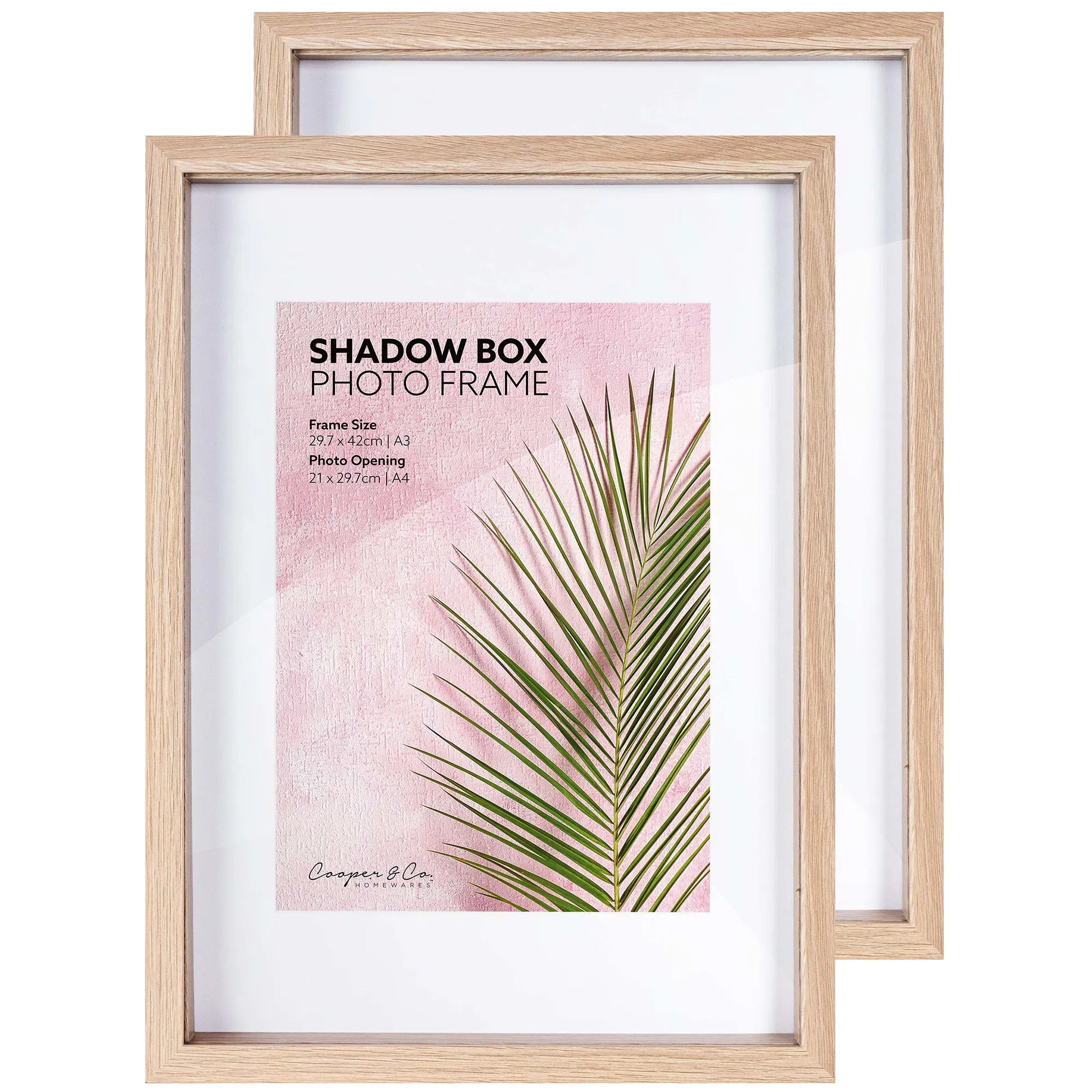 A4 Wooden Shadow Box Photo Frames (Set of 2)