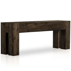 Abaso Console Table, Ebony Rustic