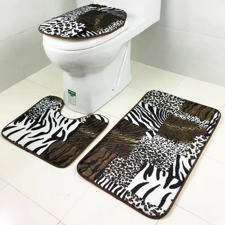 African Safari Print Bath Mat Set