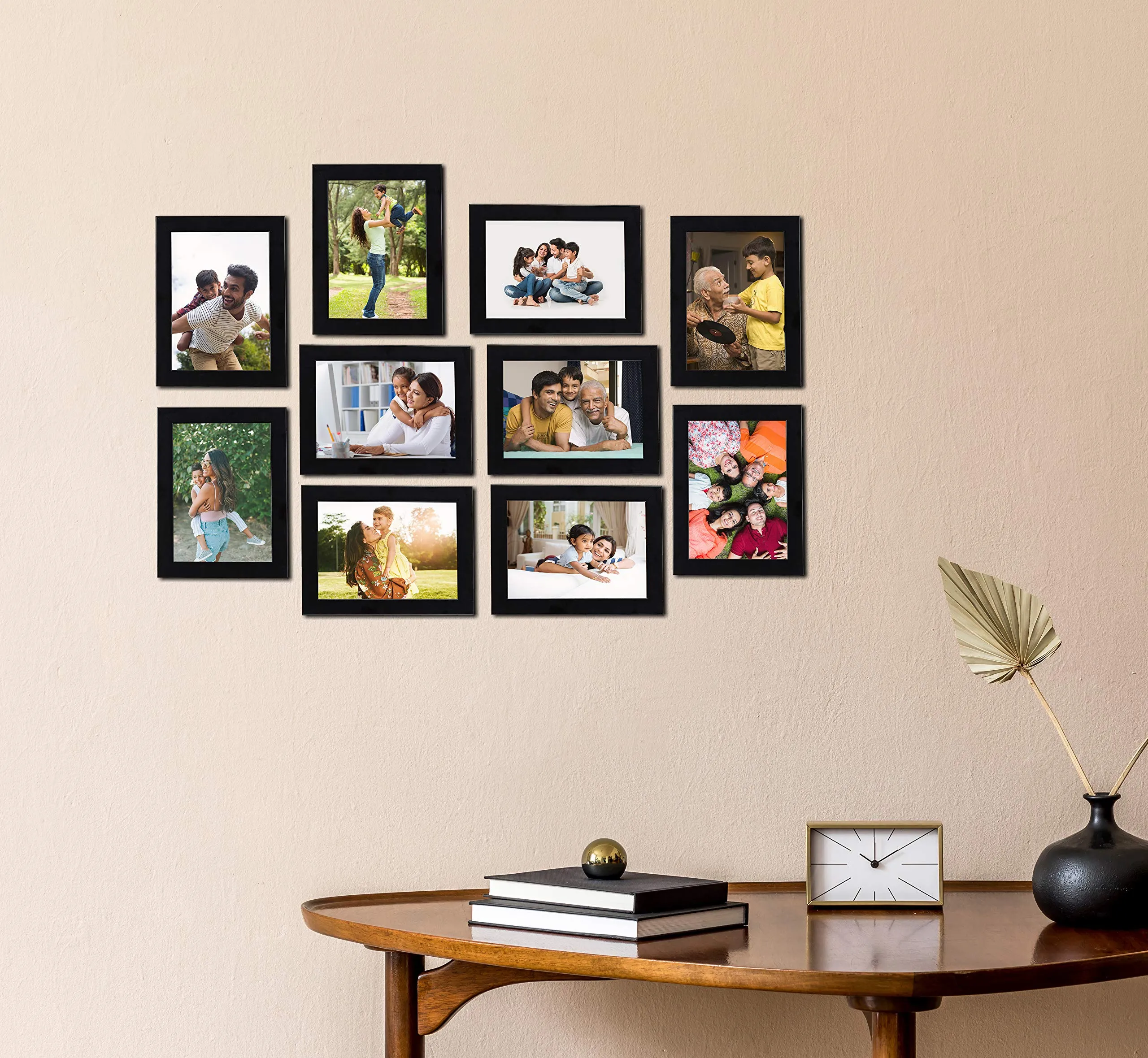 Amazon Brand - Solimo Collage Photo Frames, Set of 10 (10pcs - 5x7 inch), Black