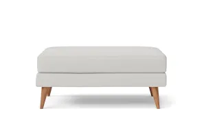 Aquila Ottoman White Leather