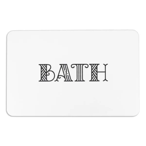 Artsy Mats Bath White Stone Non Slip Bath Mat - Touch Dry