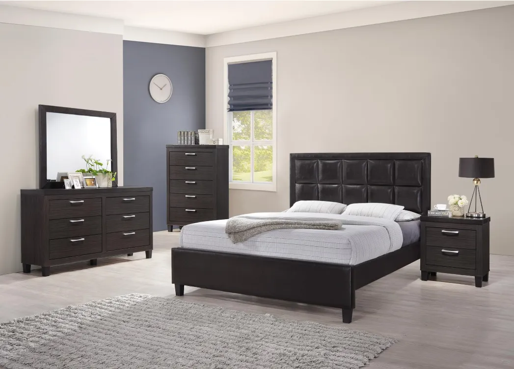 B050 QUEEN BEDROOM SET WALNUT COLOR