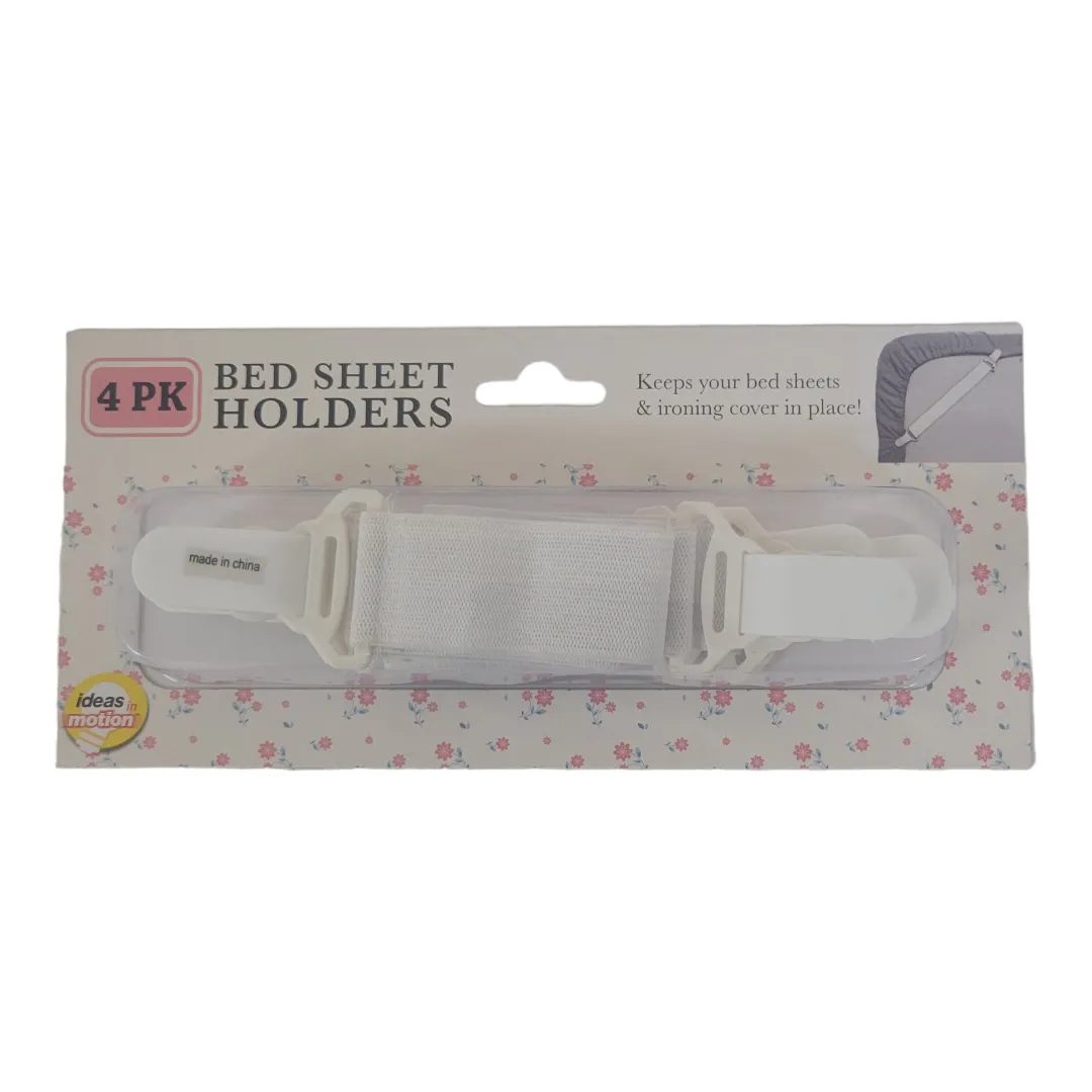 Bed Sheet Holders - Keeps Your Bed Sheets & Ironing Cover in Place - Set of 4