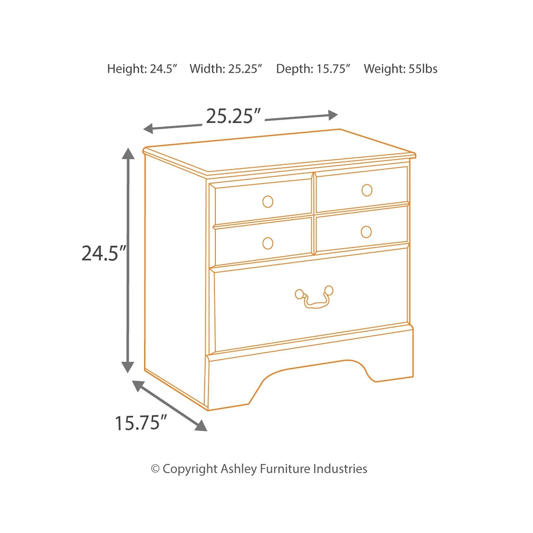 Bittersweet Two Drawer Nightstand