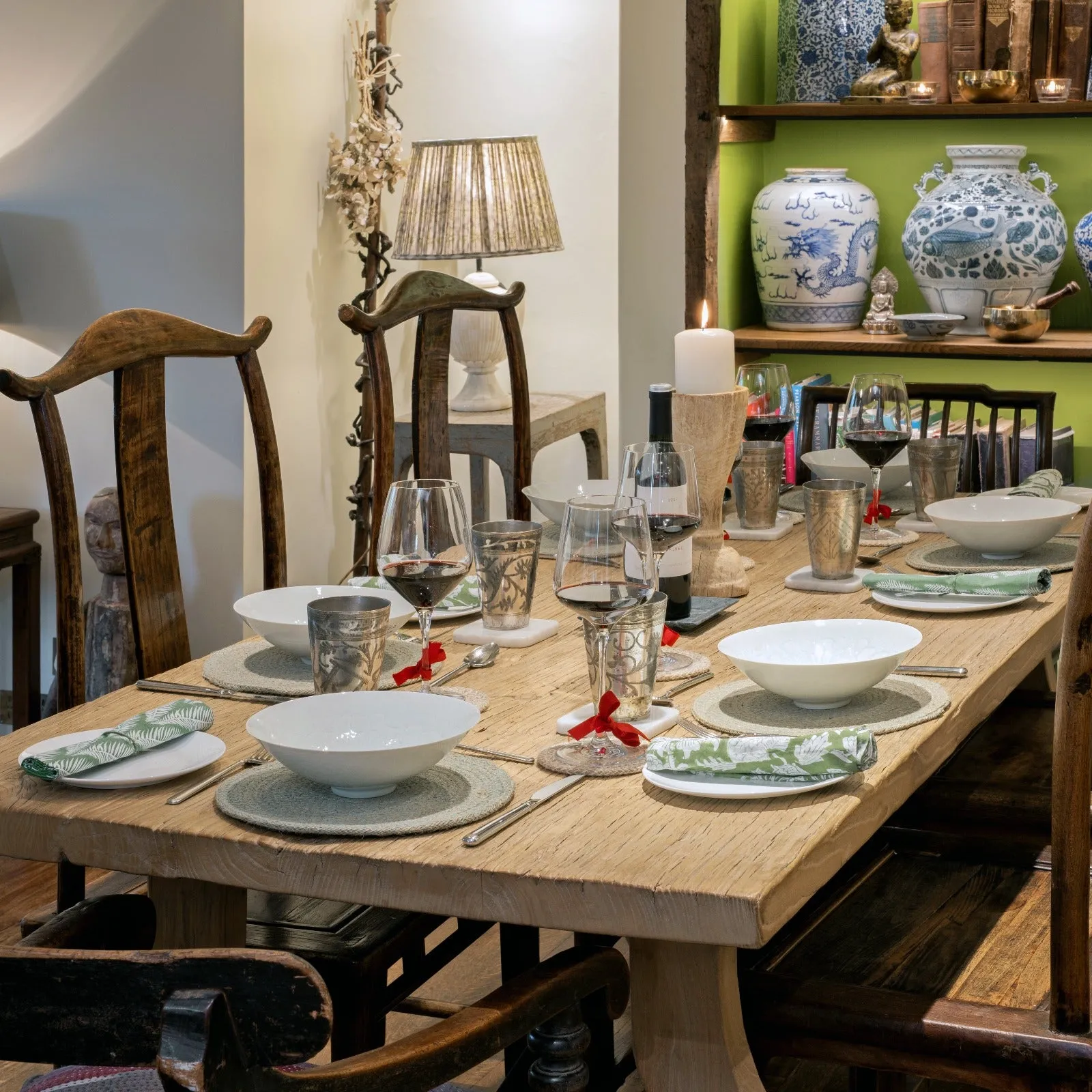 Bleached Elm Door Dining Table