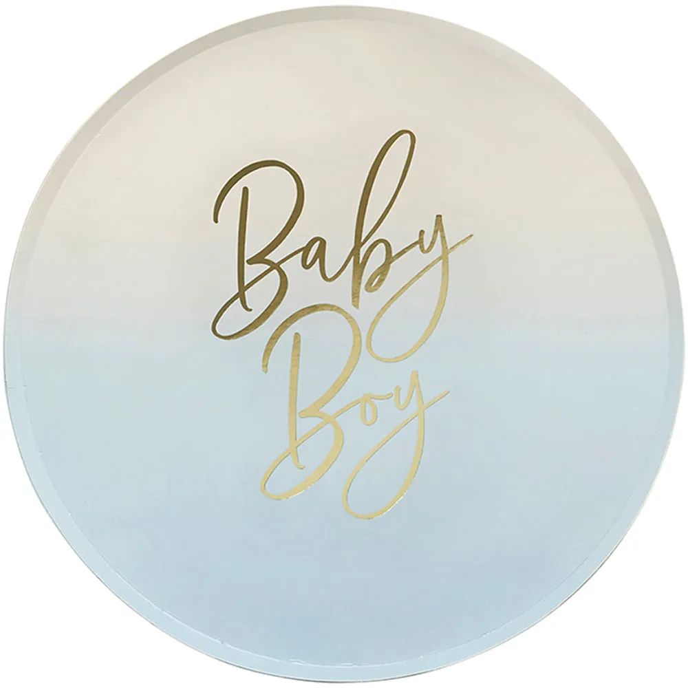 Blue Baby Boy Paper Plates