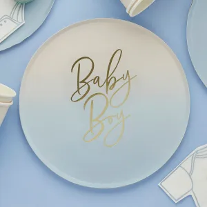 Blue Baby Boy Paper Plates