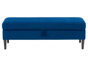 Blue Velvet Storage Ottoman