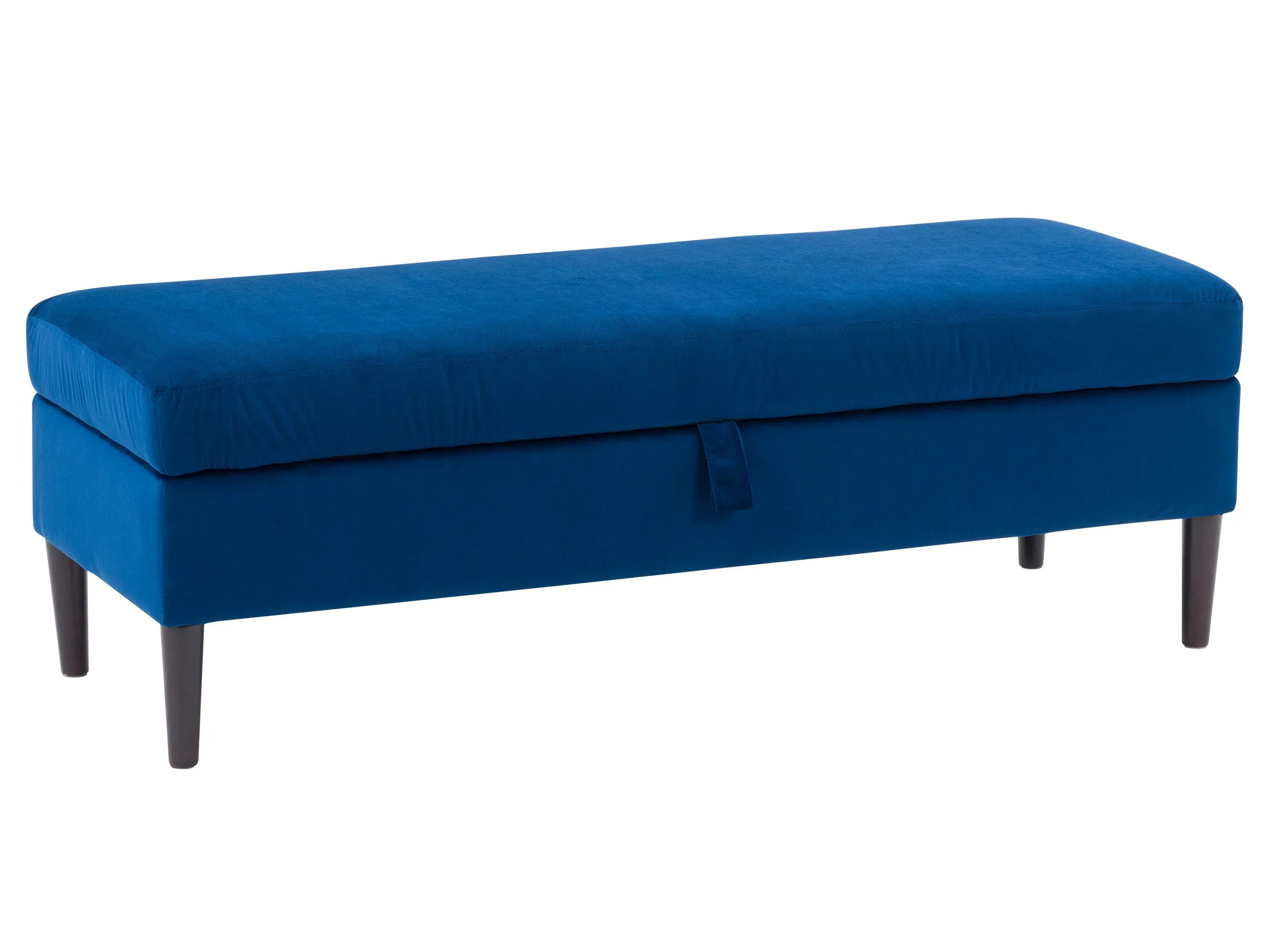 Blue Velvet Storage Ottoman