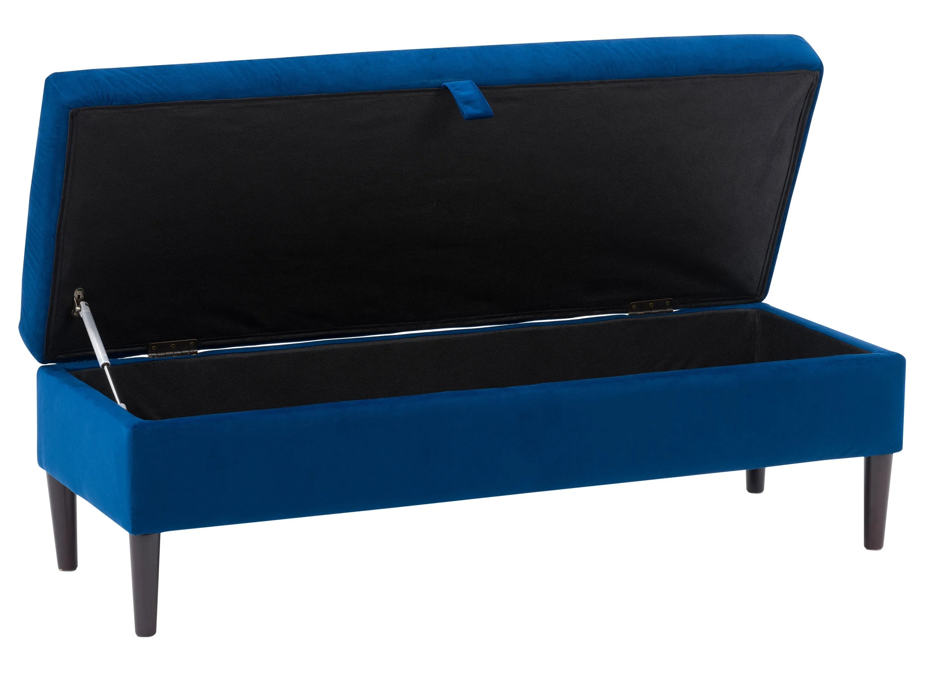 Blue Velvet Storage Ottoman