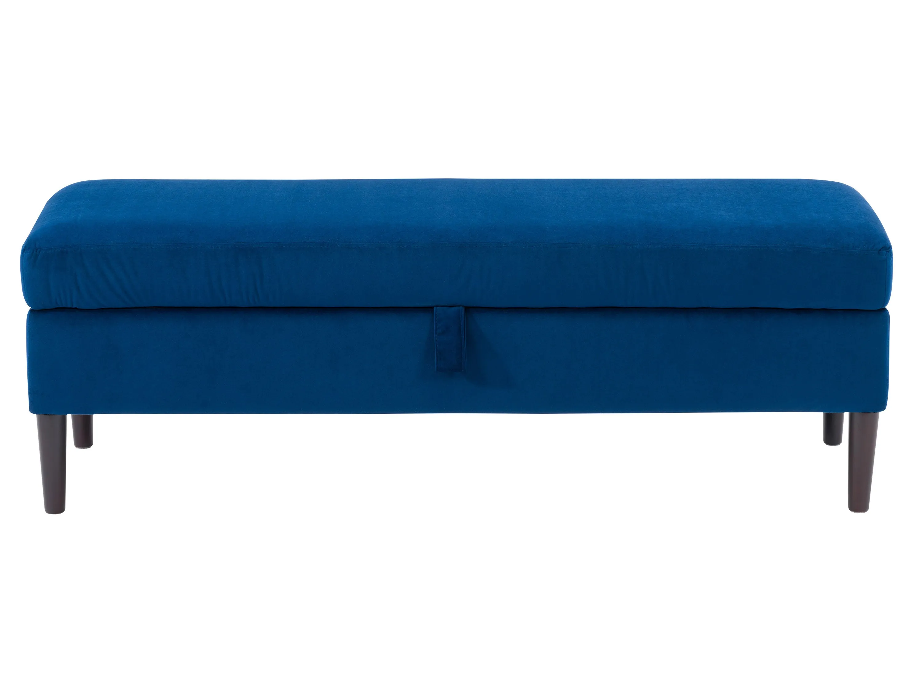 Blue Velvet Storage Ottoman