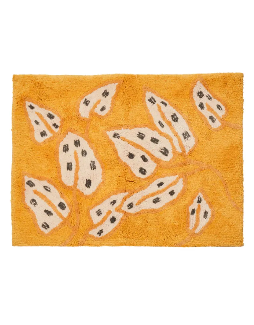 Bonnie and Neil - Spotted Begonia Bath Mat Mustard