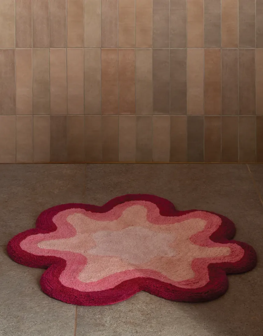 Bonnie and Neil - Wave Bath Mat Pink