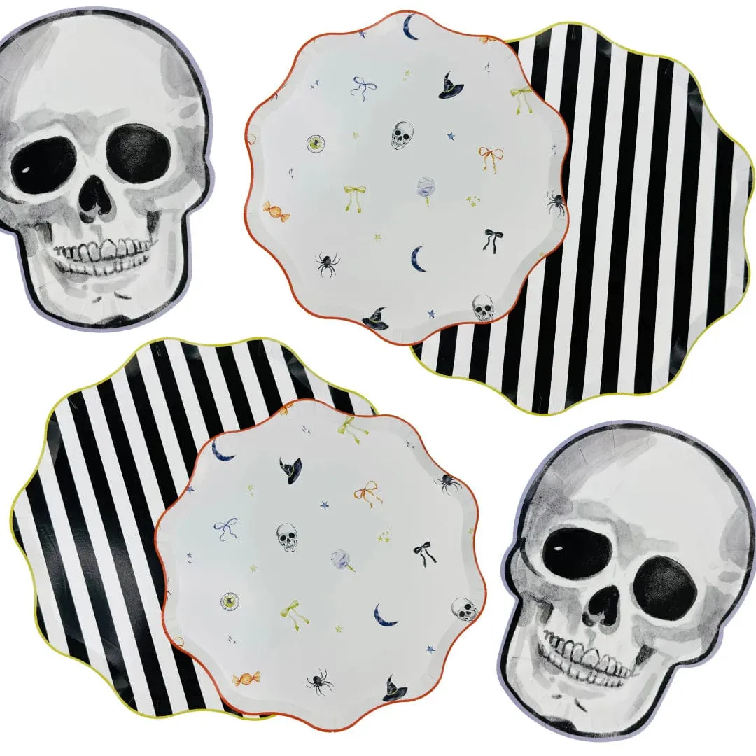 Bows & Boos Halloween Patterned Large Party Plates x 12