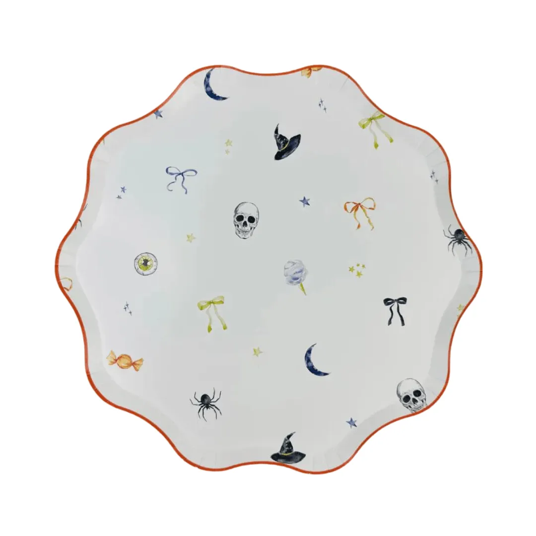 Bows & Boos Halloween Patterned Large Party Plates x 12