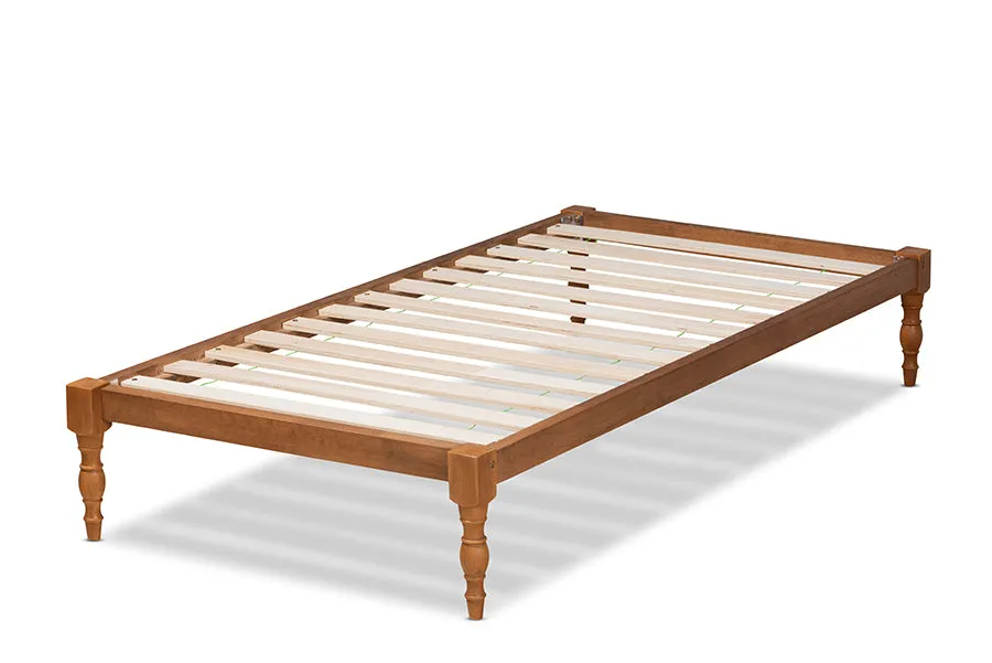 Bristol Walnut Brown Finished Wood Platform Bed Frame  (Twin)