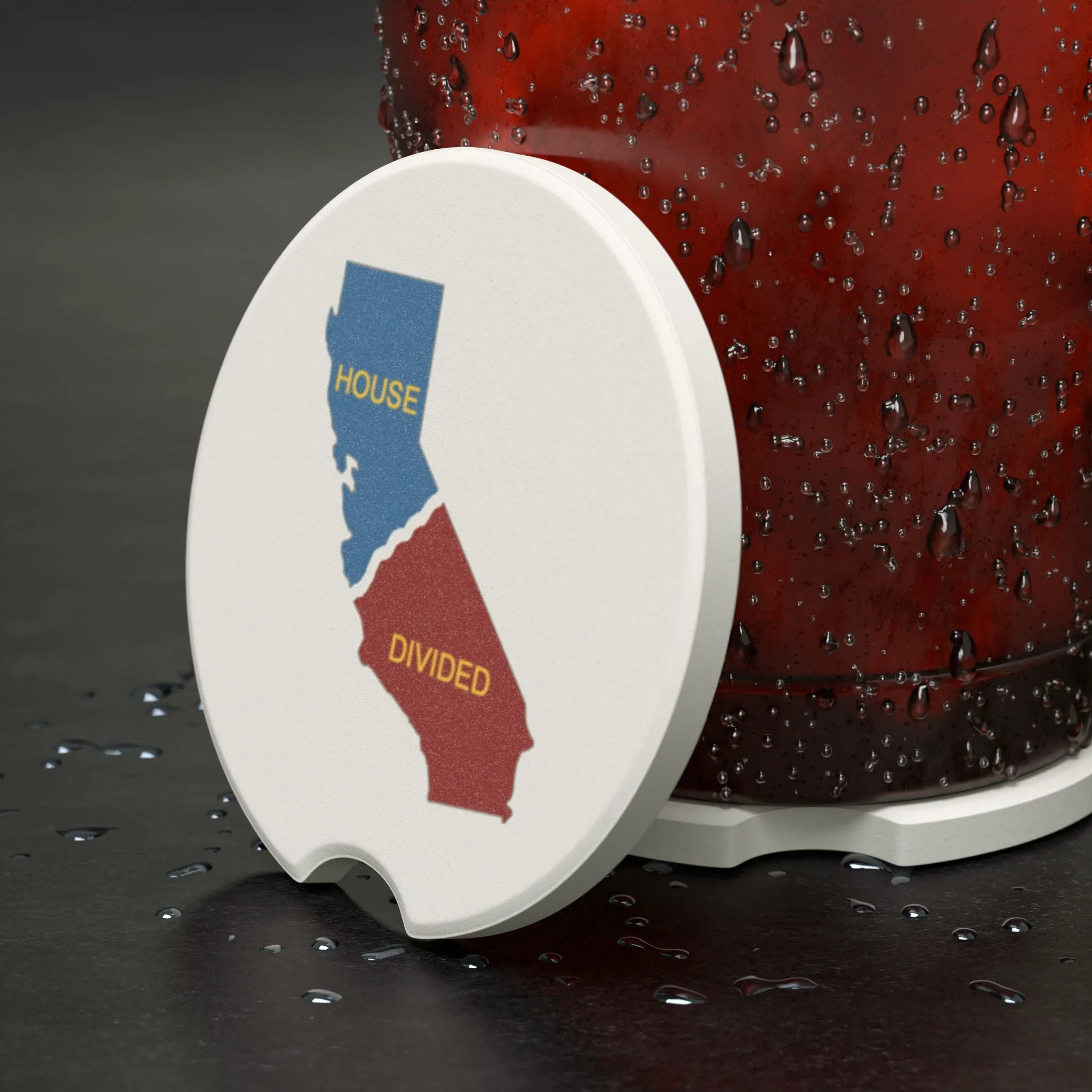 California House Divided Soapstone Car Coaster