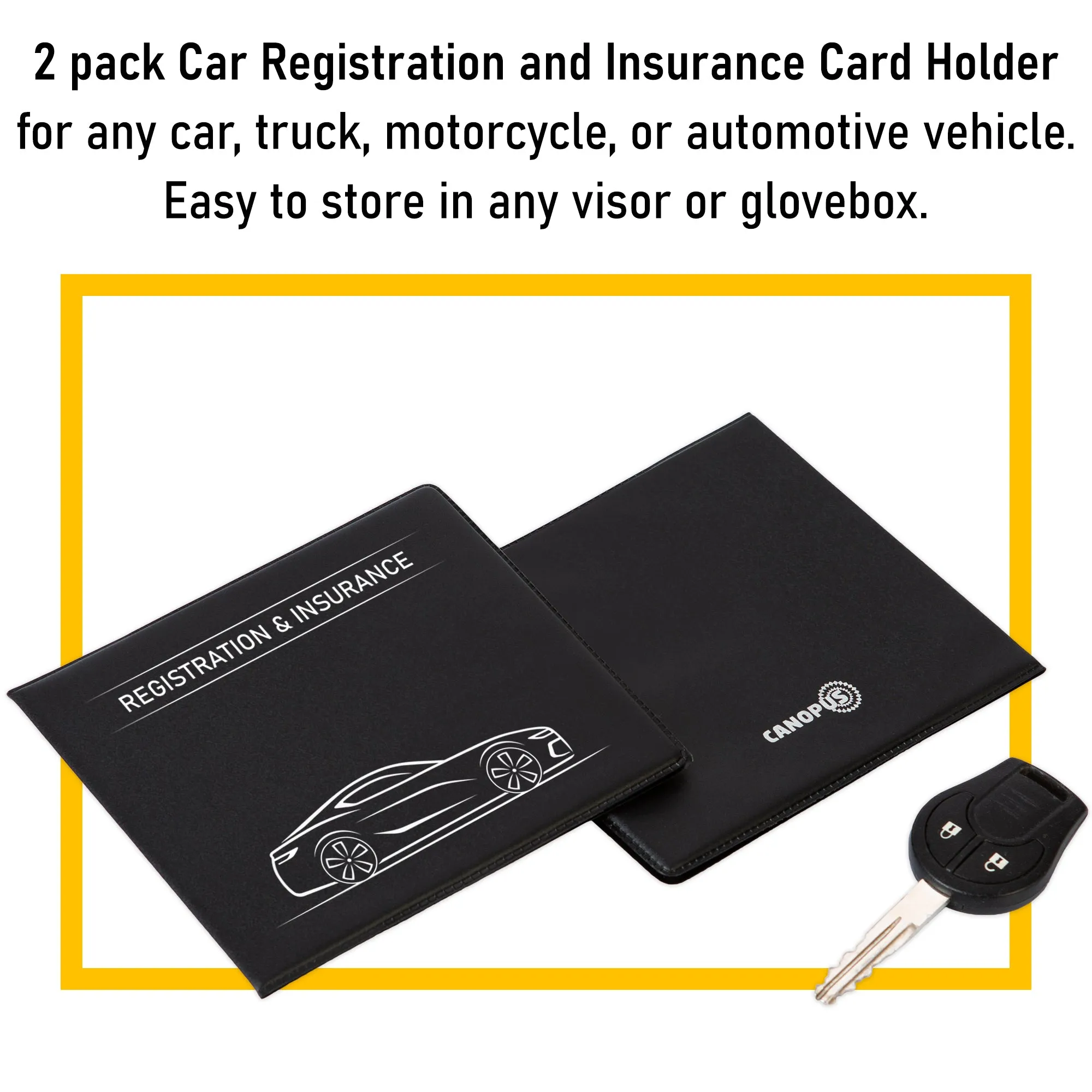 Car Registration and Insurance Holder, Car Document Holder, Vehicle Registration and Insurance Card Holder, Wallet for Auto, Trailer, Motorcycle, Truck, Vehicle Paperwork Organizer (2 Pack)