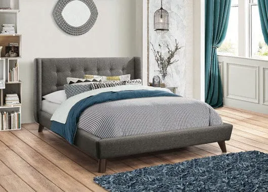 Carrington Button Tufted Eastern King Bed Grey - 301061KE