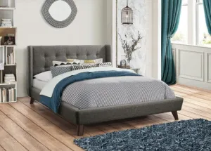 Carrington Button Tufted Full Bed Grey - 301061F