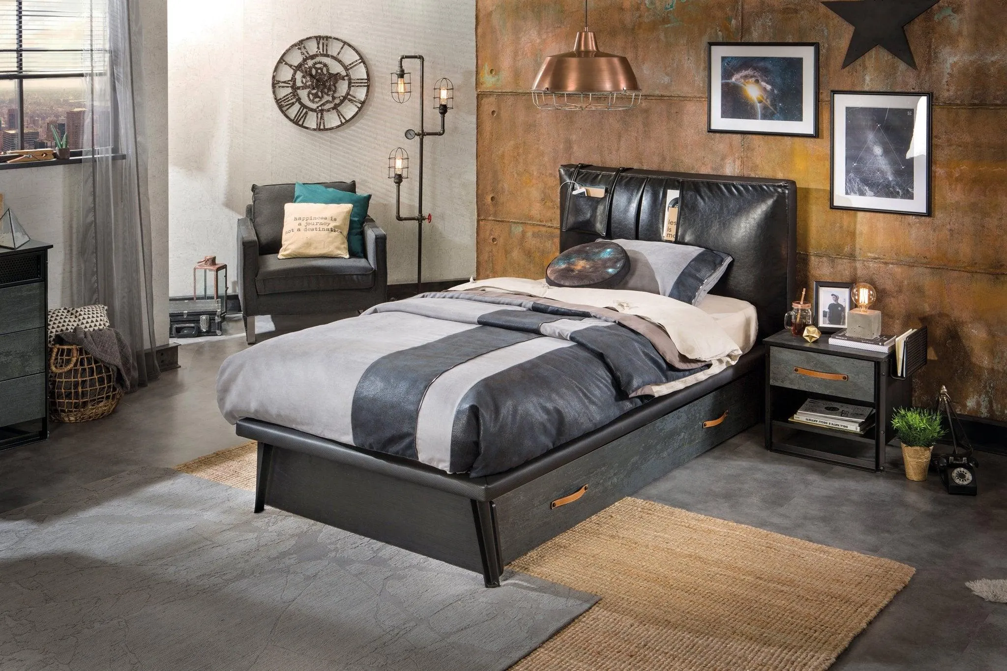 Cilek Dark Metal Bed (100X200 Cm Or 120X200 Cm)