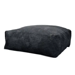 CloudSac 250 Memory Foam Ottoman Pouf - Cord Black