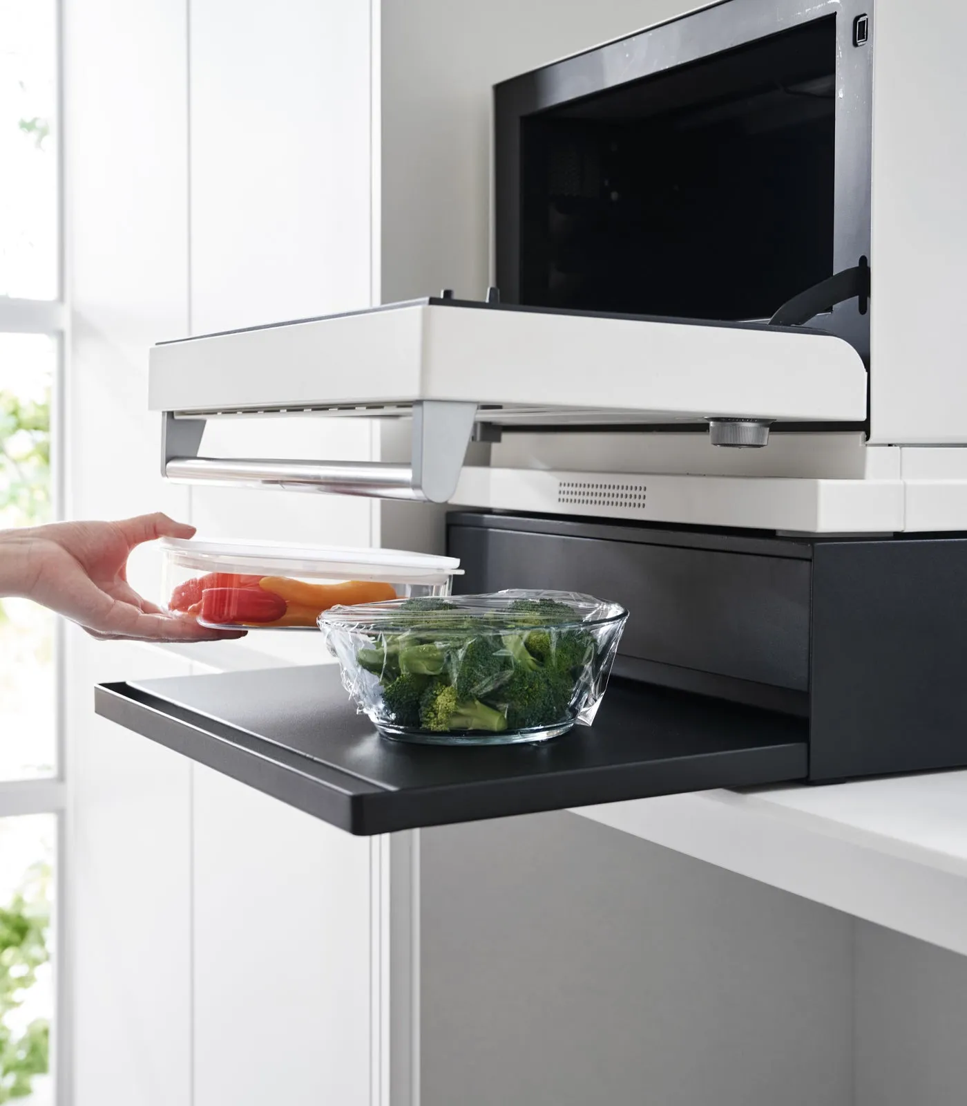 Countertop Drawer with Pull-Out Shelf - Steel