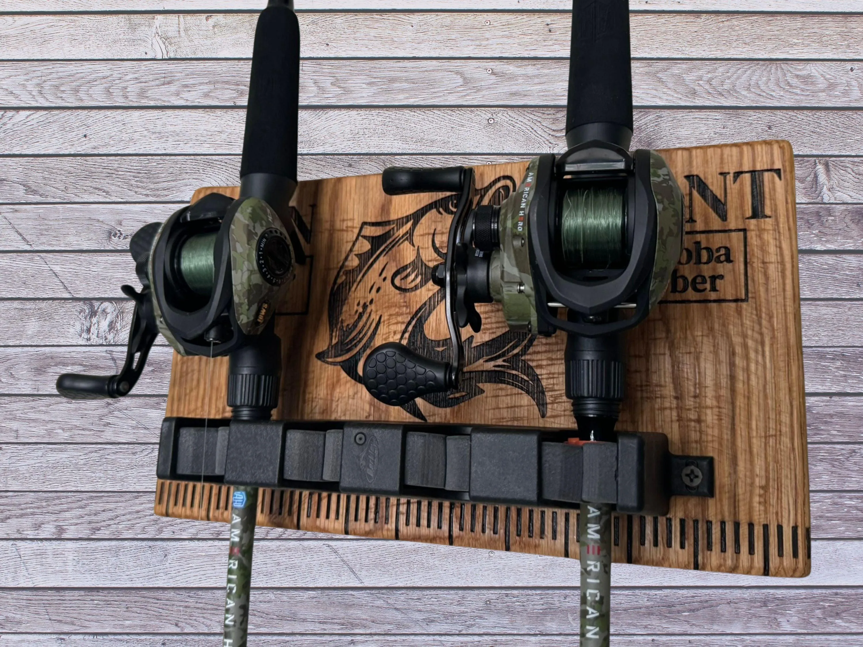 Custom Fishing Rod Holder - Wall Mounted & Holds 4 Rods