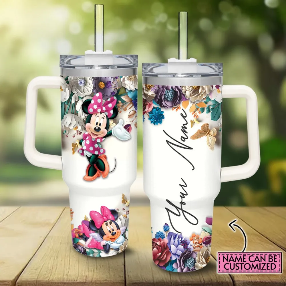 Custom Name Minnie Mouse Printed Tumbler