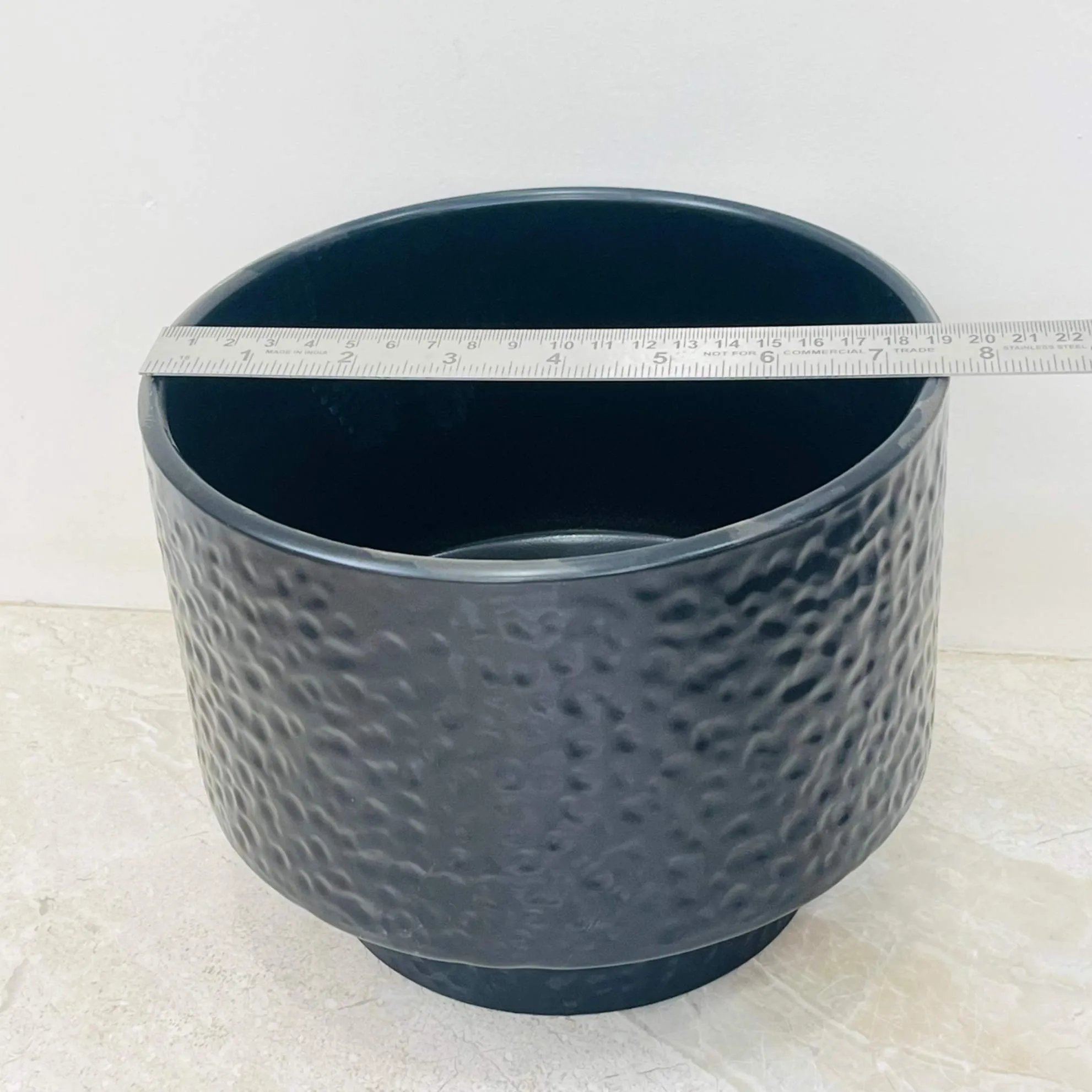 Dark Blue Hammered Ceramic Planter