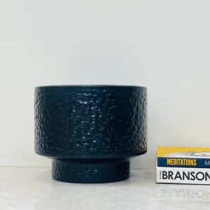 Dark Blue Hammered Ceramic Planter