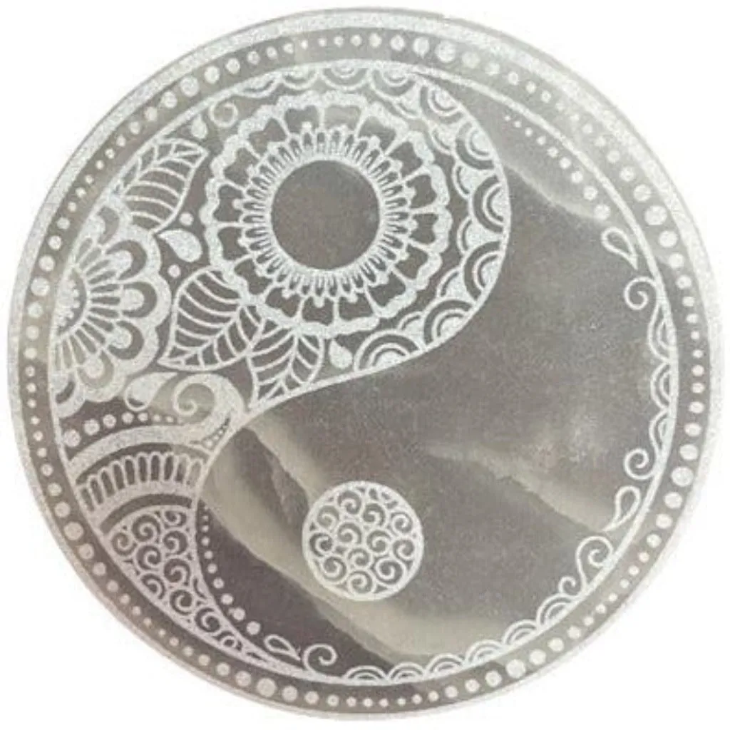 Decorative Selenite Charging Plates  - Mandala Feng Shui or Natural Designs