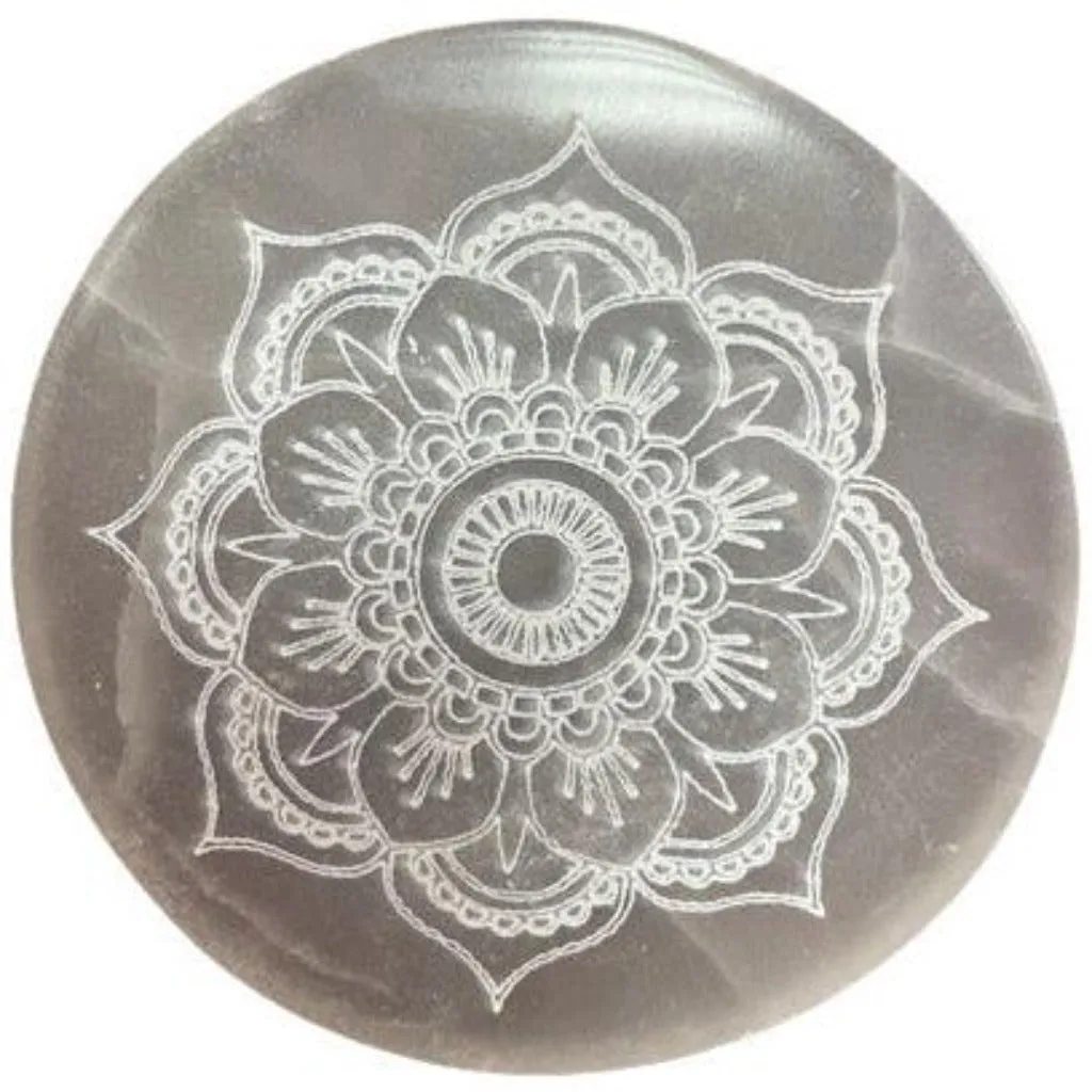 Decorative Selenite Charging Plates  - Mandala Feng Shui or Natural Designs