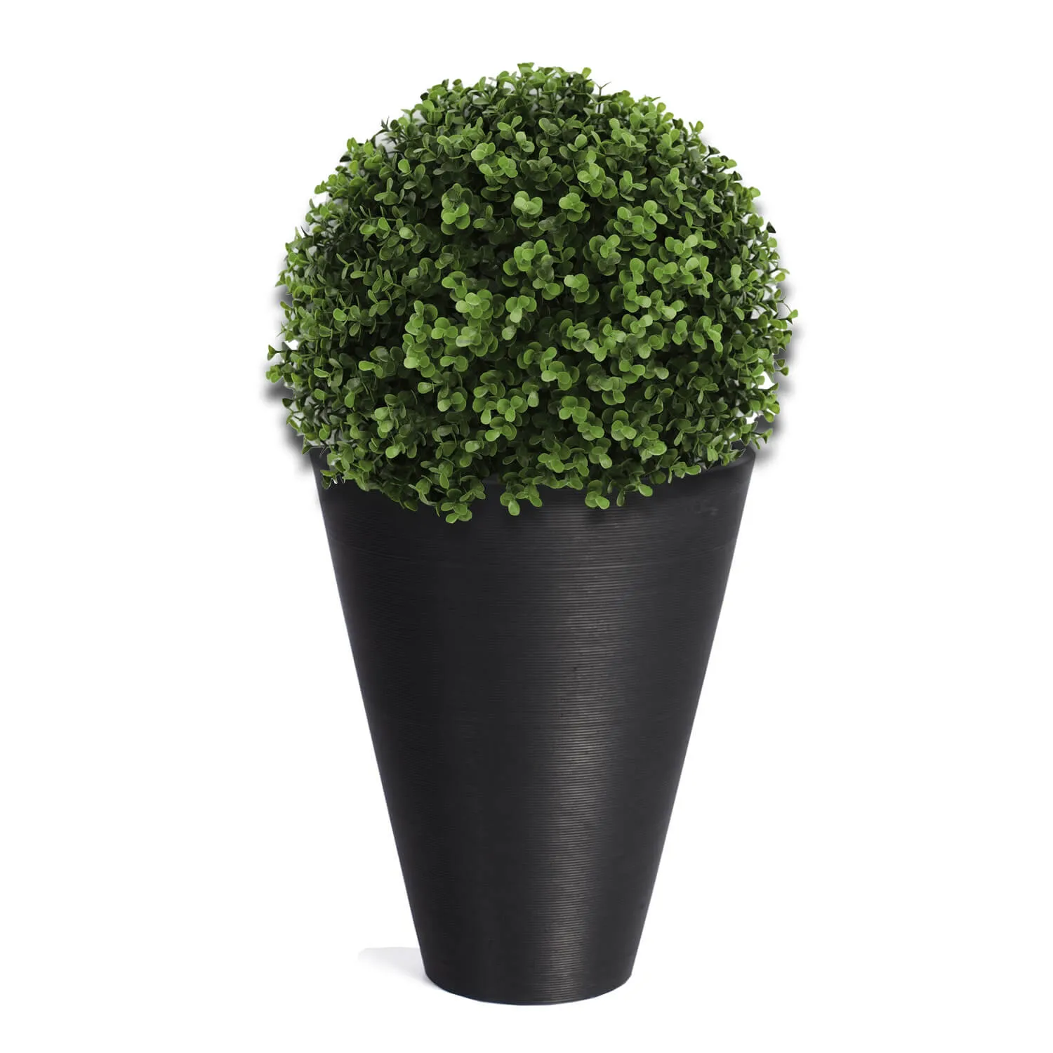 Decorative Textured Round Black Planter 47cm