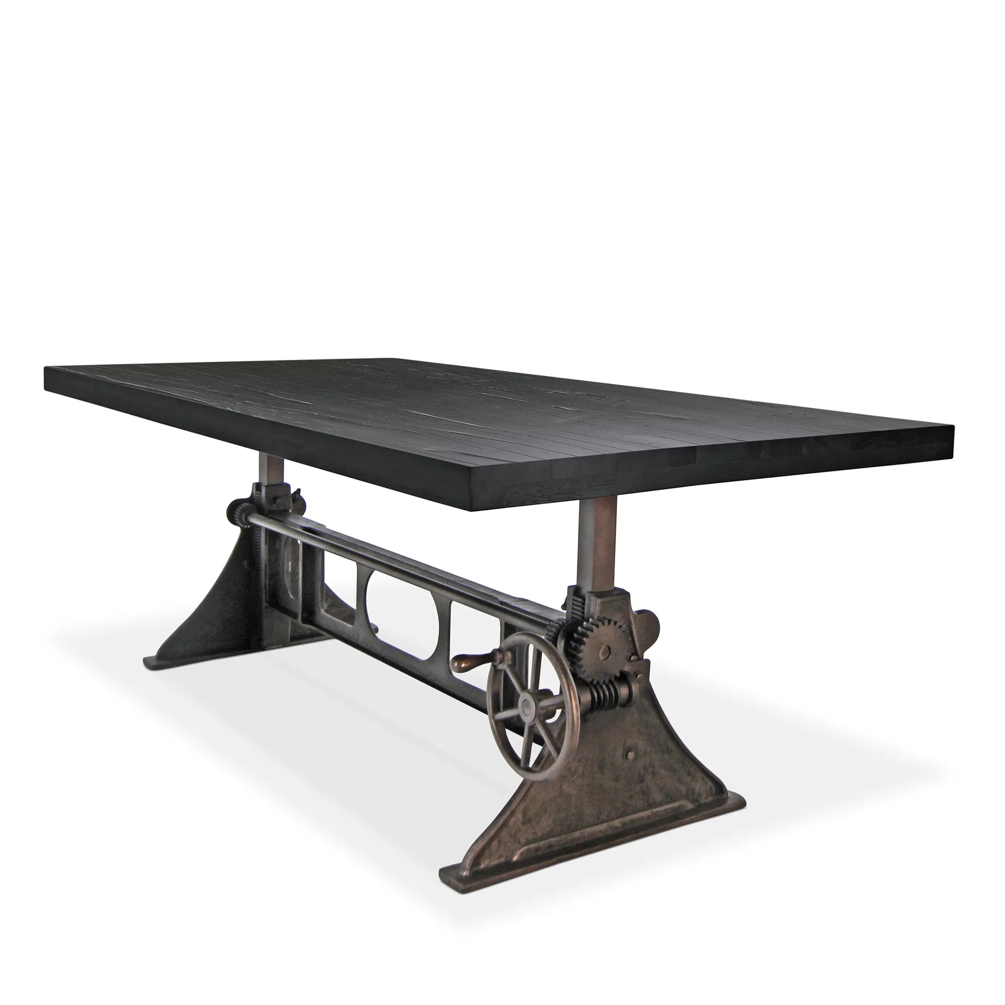 Delta Dining Table - Adjustable Height Mechanical Base - Rustic Ebony Top