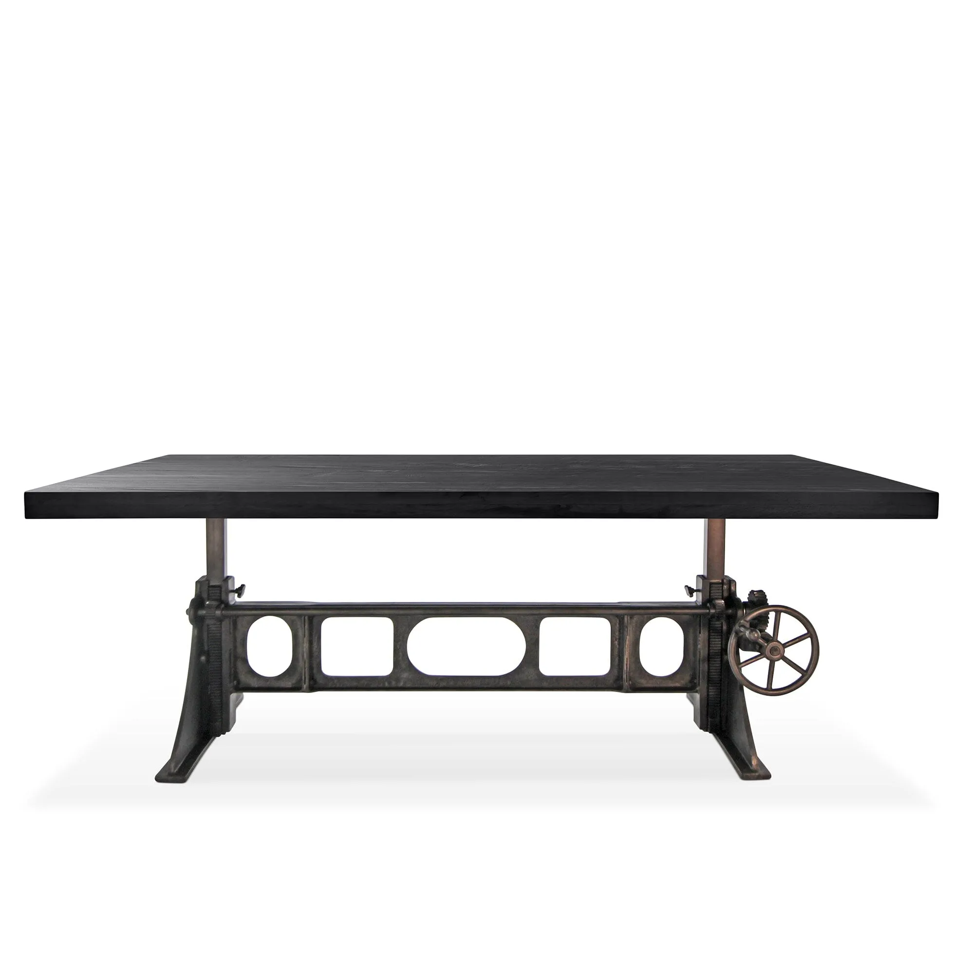 Delta Dining Table - Adjustable Height Mechanical Base - Rustic Ebony Top