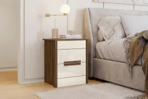 Dhara Nightstand- Brown/Off White