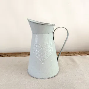 Distressed Metal Jug Wedding Centrepiece - Grey Rustic Style Wedding