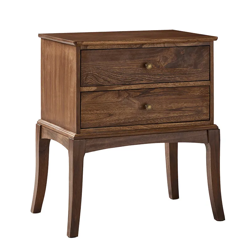 Dominique 28"Tall Solid Wood Nightstand with Hidden Outlet