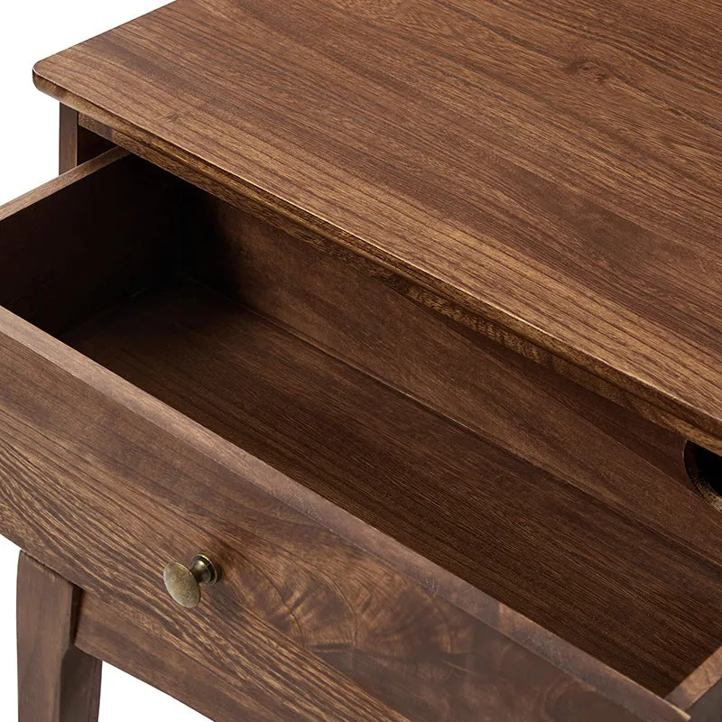 Dominique 28"Tall Solid Wood Nightstand with Hidden Outlet