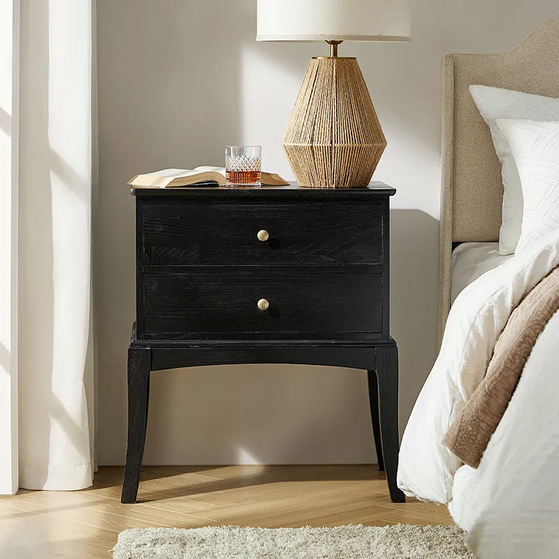 Dominique 28"Tall Solid Wood Nightstand with Hidden Outlet