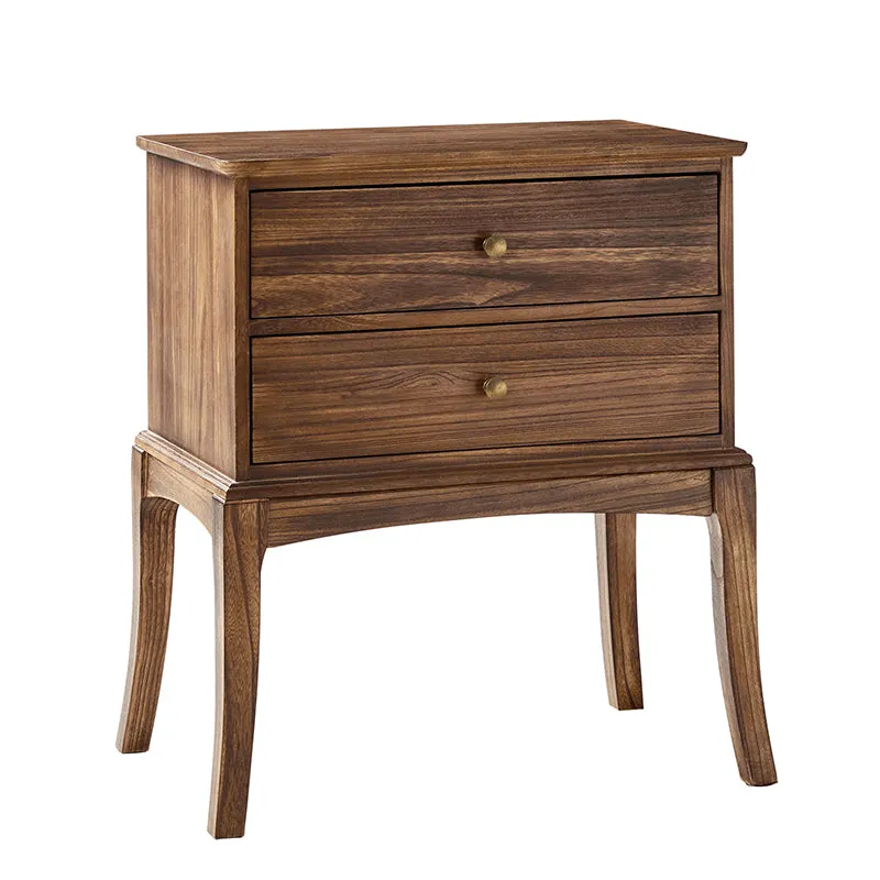 Dominique 28"Tall Solid Wood Nightstand with Hidden Outlet