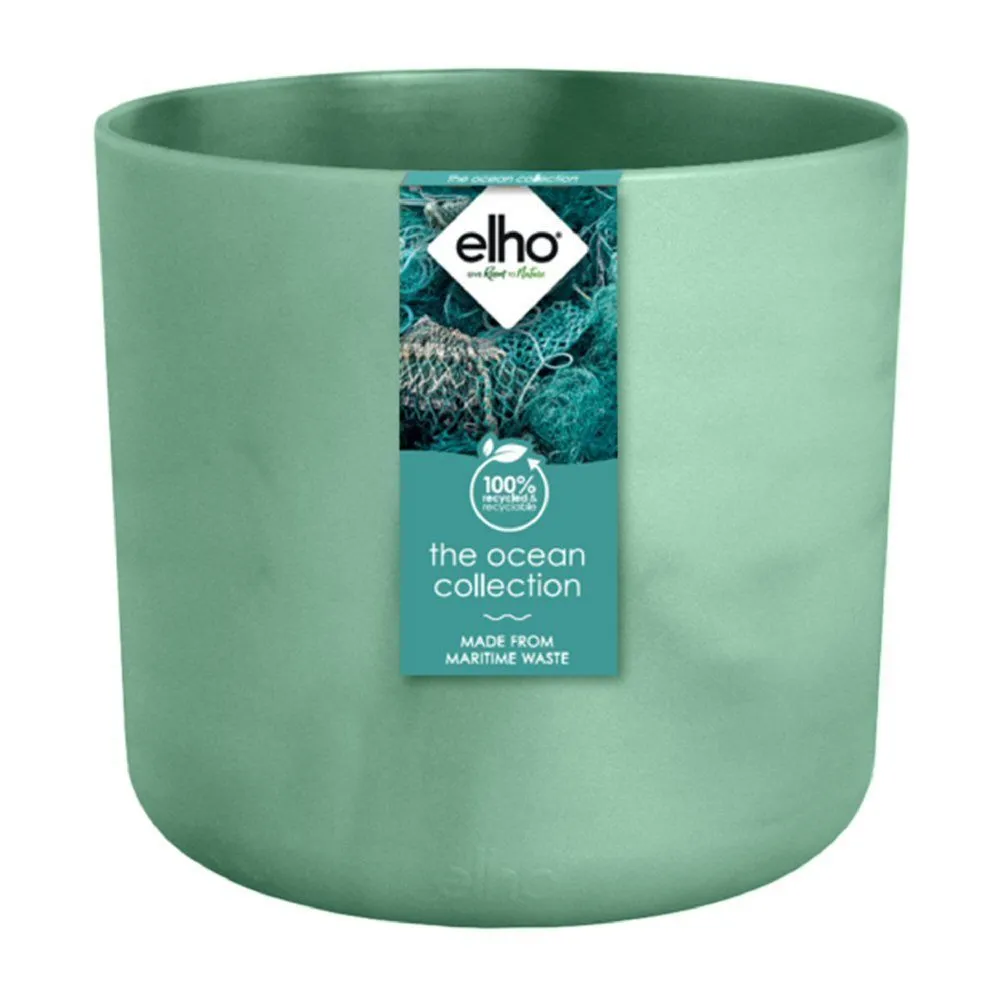 Elho Ocean Collection Pacific Green Recycled Waste Round Indoor Pot 14cm