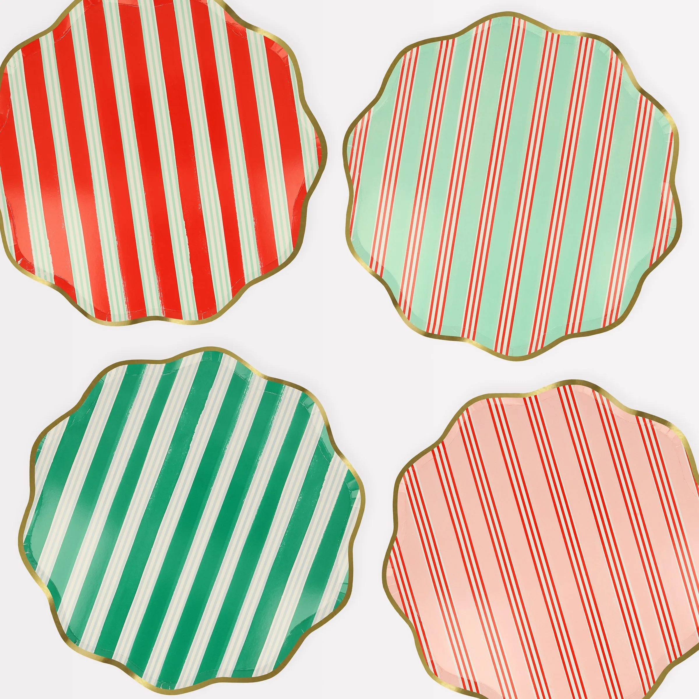 Festive Stripe Dinner Plates (x 8)