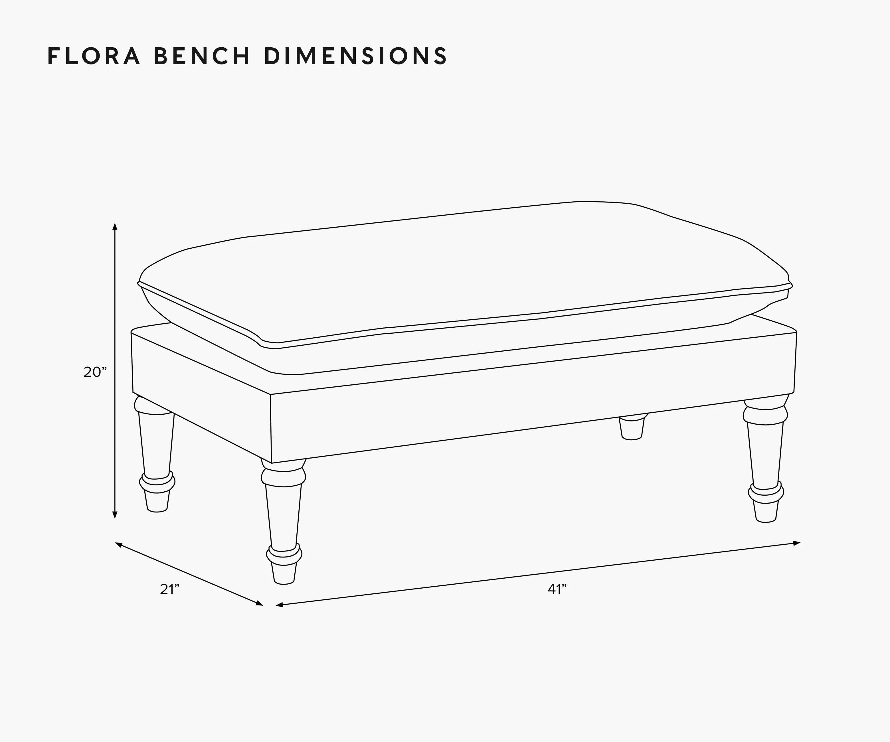 Flora Bench - Blush Velvet